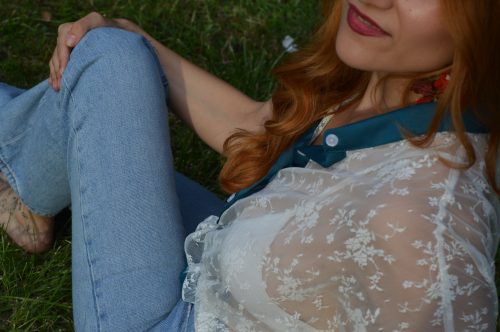 Camisa Sombra Encaje Blanca