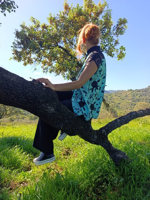 Camisa Azabache Turquesa