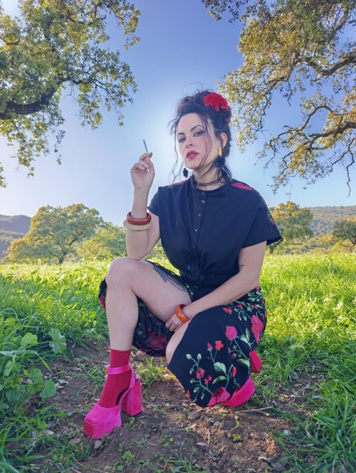 Camisa Manila Negra Punto de Algodón