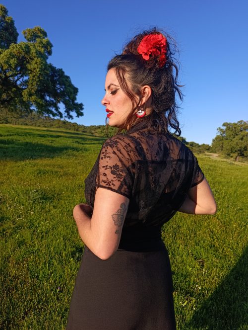 Camisa Sombra Encaje Negra